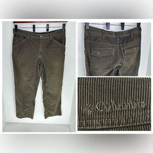 Columbia Corduroy Pants Mens 38 Brown 5 Pocket Straight Fit Career Office 38x30
